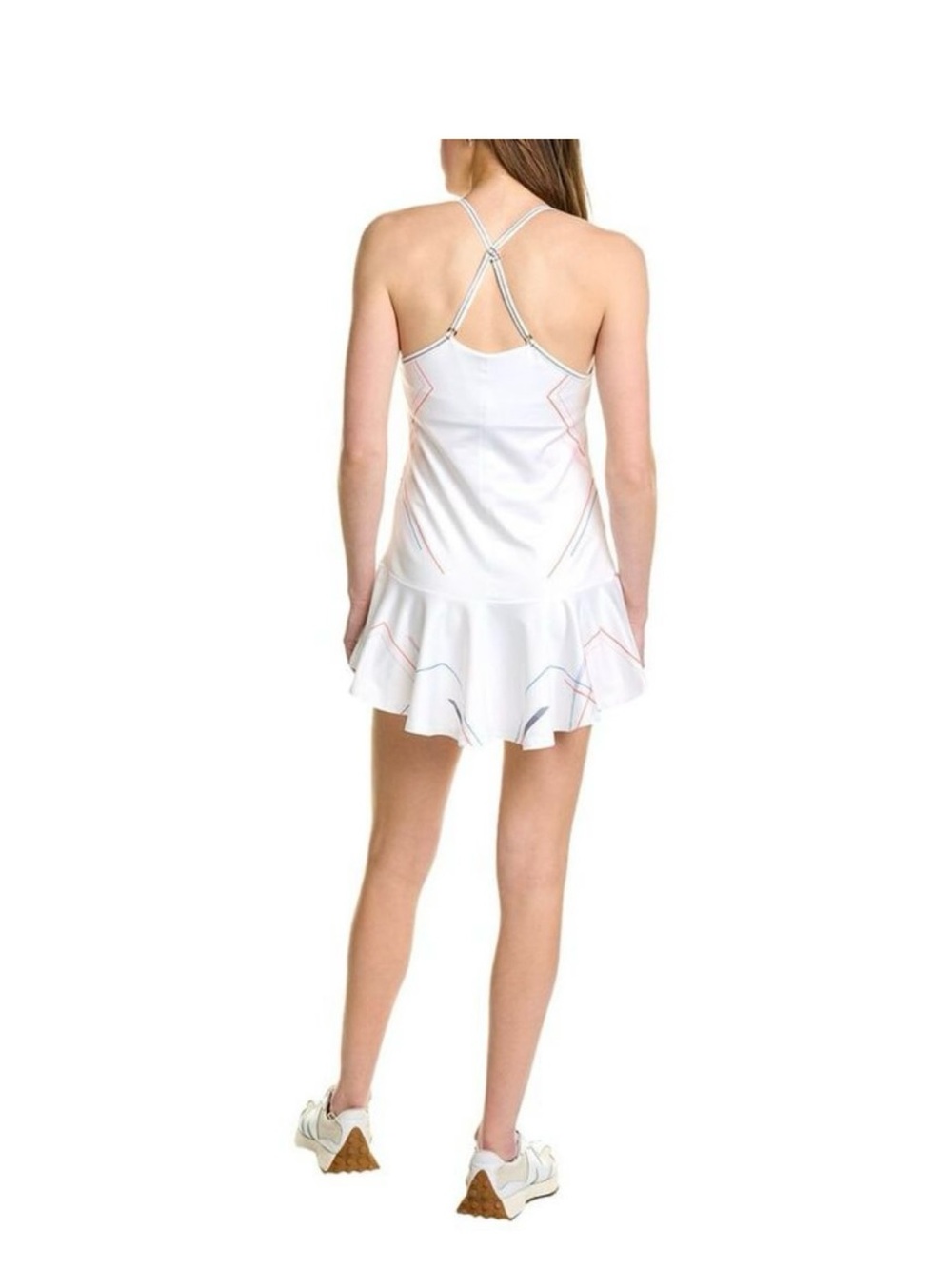 K-Swiss White Tennis Dress with Pink & Blue Trim - Picture 5 of 6